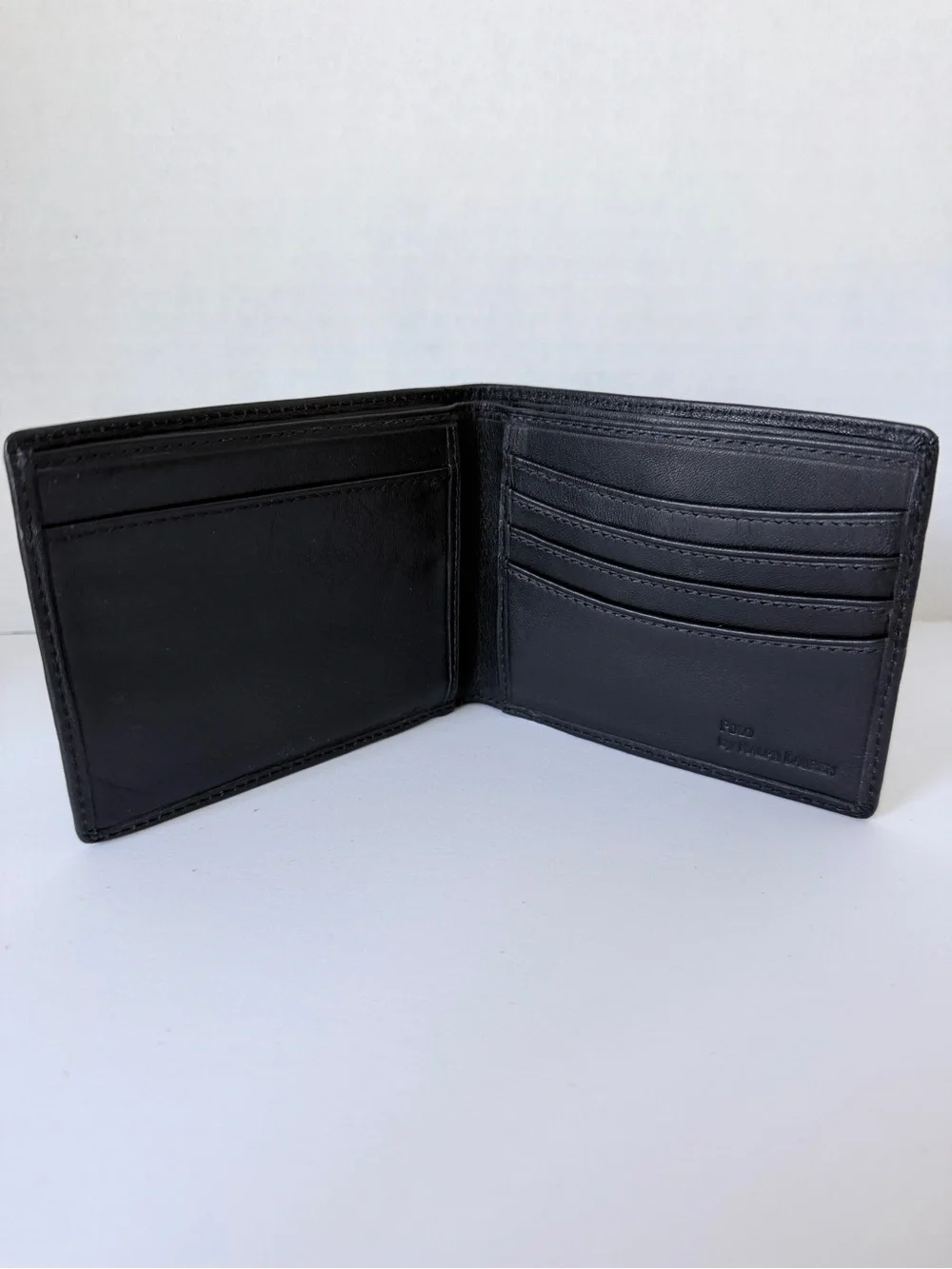 Ralph Lauren Black Leather Wallet with Embossed Polo Logo